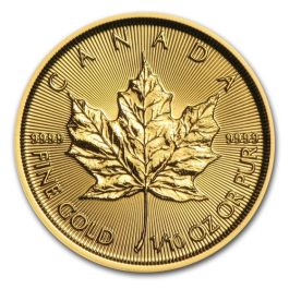 1/10 oz Canadian Gold Maple Leaf Coin - Random Year