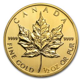 1/2 oz Canadian Gold Maple Leaf Coin - Random Year