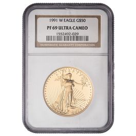 1991 NGC PF-69 1 oz American Gold Eagle Proof Coin | Certified High-Grade Gold Investment Coin