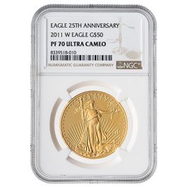 2011-W NGC PF-70 Ultra Cameo 1 oz American Gold Eagle Proof Coin – Brown Label | Perfect Certified Gold Proof Coin