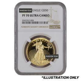 NGC PF-70 1 oz American Gold Eagle Proof Coin - Random Year