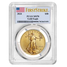 PCGS MS-70 First Strike 2024 1 oz American Gold Eagle Coin