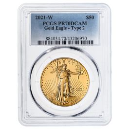 PCGS PR-70 DCAM 2021-W 1 oz American Gold Eagle Proof Coin (Type 2)