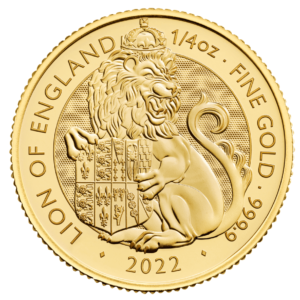 1/4 oz Gold Lion of England, Royal Tudor Beasts Serie 2022