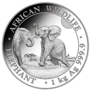 1 kg Silver Somalia Elephant, various years