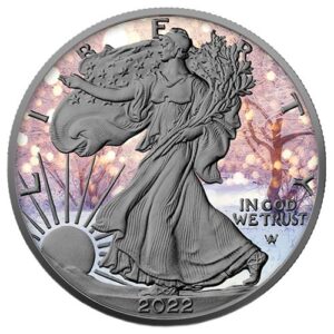 1 oz Silver Eagle 2022 – Winter, Art Color Collection