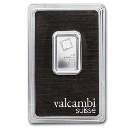 10 Gram Valcambi Platinum Bar - In Assay