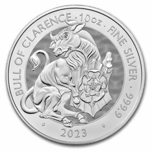 10 oz Silbermünze Bull of Clarence, Royal Tudor Beasts 2023