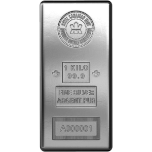 1000 oz Silver Bar Royal Canadian Mint