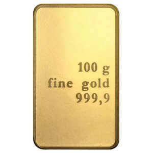 100g Gold Bar - various manufacturers