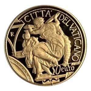 13,7 Gramm Goldeuro Vatikan 450. Jahrestag des Todes von Michelangelo
