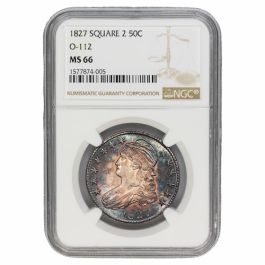 1827 US Silver Capped Bust Half Dollar NGC MS-66 - Square Base 2