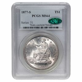 1877-S US Silver Trade Dollar PCGS MS-64 CAC