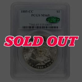 1885-CC PCGS MS-65 CAC Sticker Morgan Silver Dollar Coin