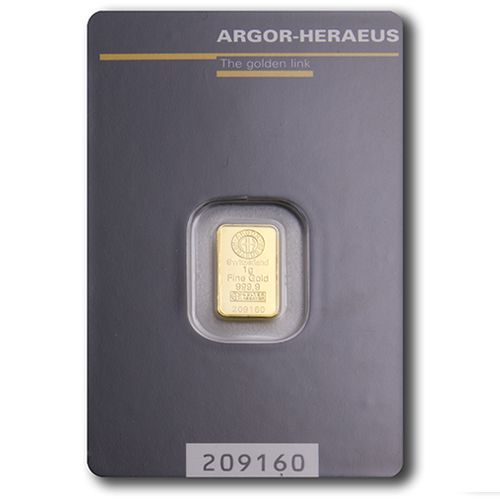 1g Gold Bar Argor Heraeus