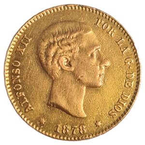 25 Pesetas gold Spain 1878