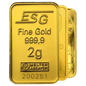 2g Gold Bar, various LBMA manufacturers