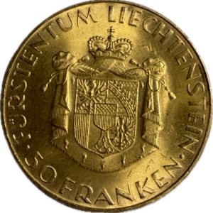 50 Franken Gold Liechtenstein 1961