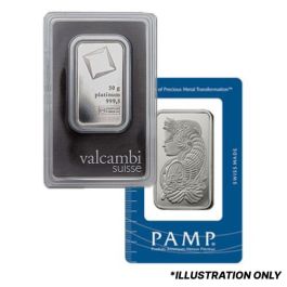 50 Gram Platinum Bars - Design Our Choice