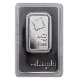 50 Gram Valcambi Platinum Bar - In Assay