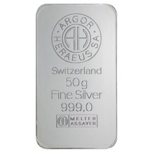 50g Silver Bar Argor Heraeus