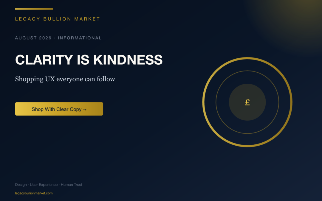 Accessible precious metals shopping — Clarity is kindness.