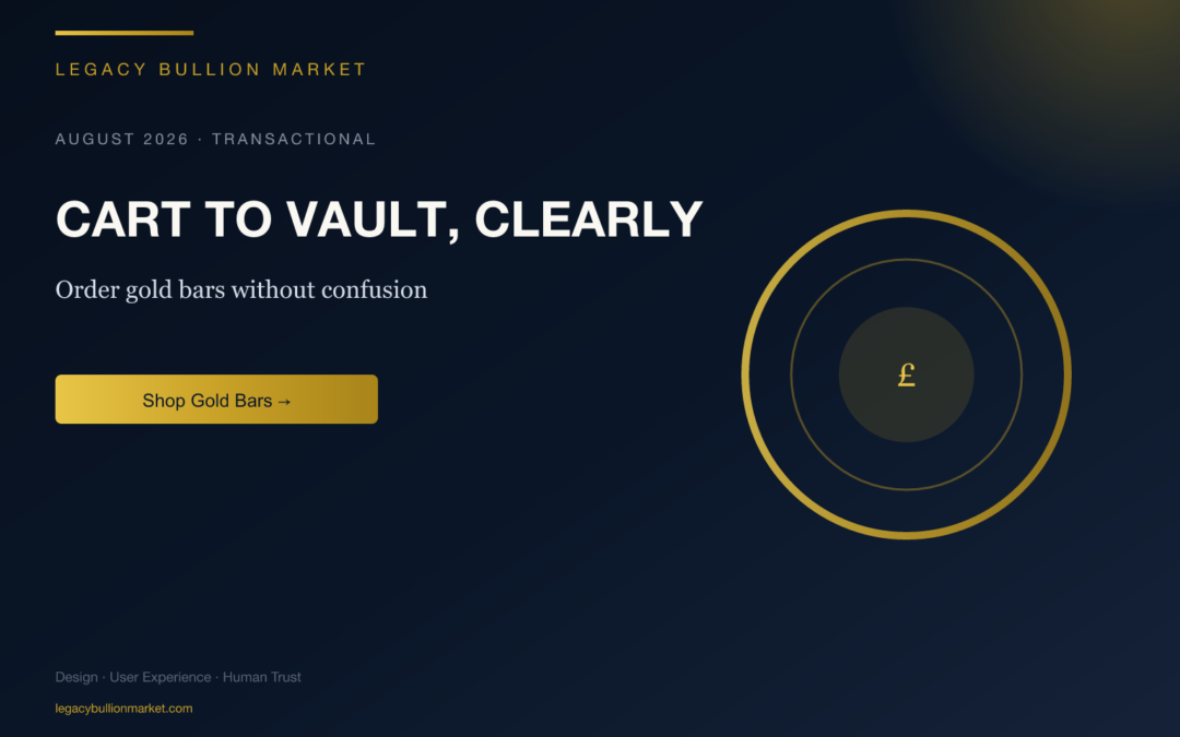 Order gold bars online — Cart to vault, clearly.