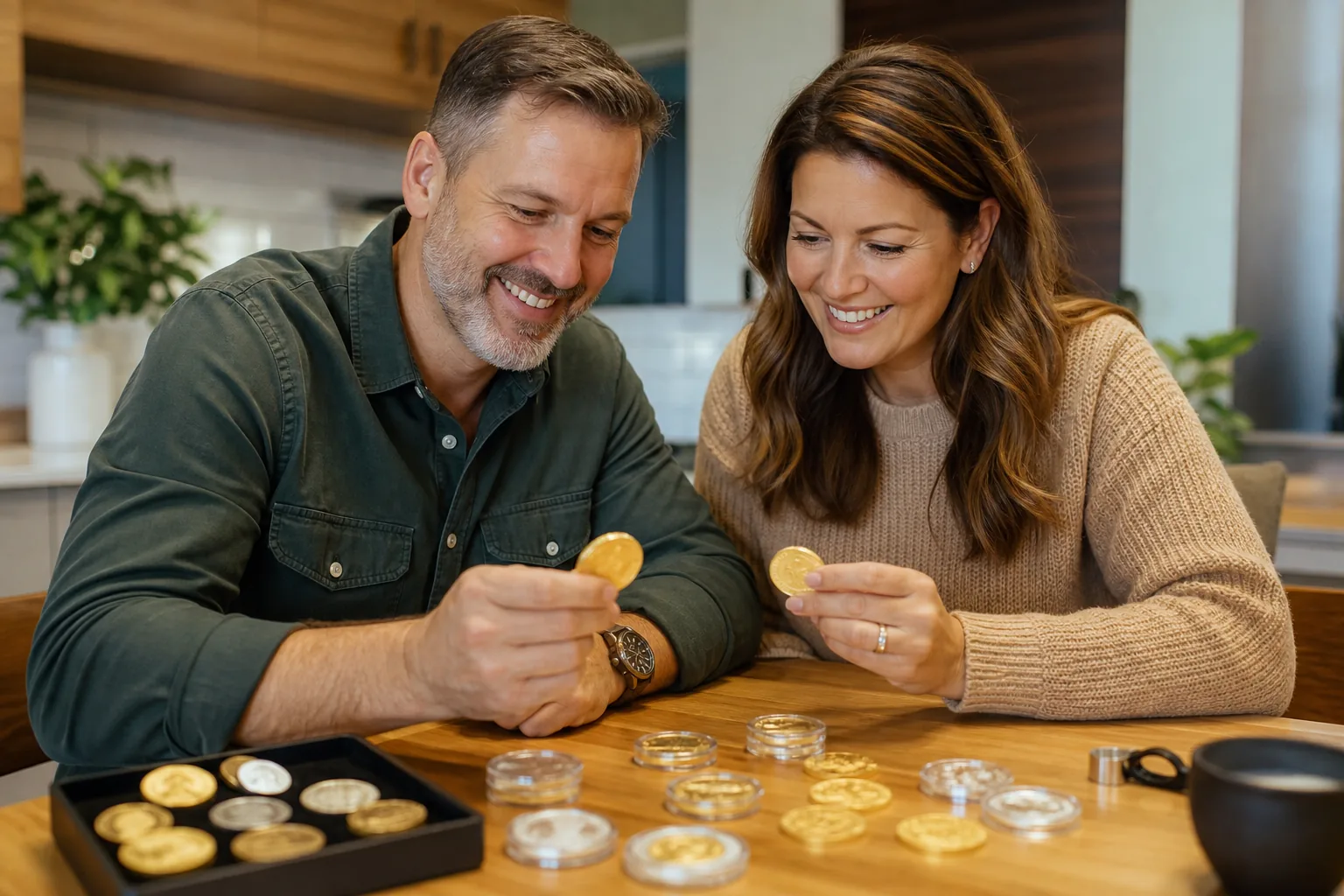 Clients celebrating a confident bullion purchase